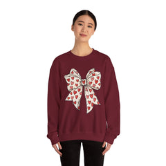 Valentine Heart Bow Sweatshirt — Cute Ribbon Graphic Crewneck