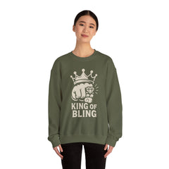 Bling King Sweatshirt, Cozy Crewneck, Gift for Him, Streetwear Style, Bomb Party,  Casual Fashion
