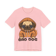 Graphic Tee with Cute Bad Dog Illustration - Unisex Jersey Short Sleeve Tee