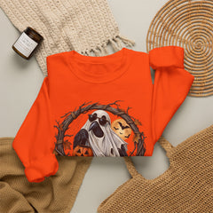 Halloween Ghost Crewneck Sweatshirt – 'Fuh-Cawf' Spooky Pumpkin Design