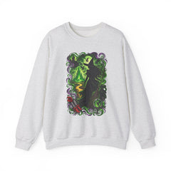 Witch Silhouette Forest Crewneck Sweatshirt – Green Gothic Witchy Art - Wicked