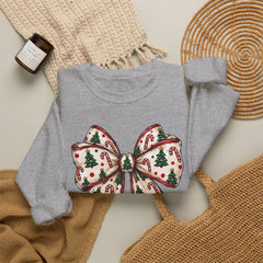 Christmas Bow Crewneck Sweatshirt — Festive Holiday Bow Sweatshirt