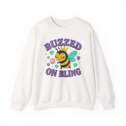 Buzzed on Bling Crewneck Sweatshirt by Gildan - Fun Gift for Bee Lovers, Jewelry Reveals