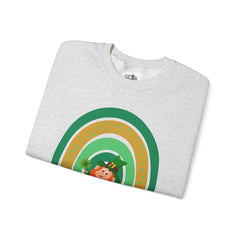 St. Patrick's Day Unisex Crewneck Sweatshirt - Happy Leprechaun Rainbow Design