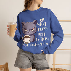 Oh, What Fresh Hell Is This? Coffee Crewneck Sweatshirt - Sarcastic
