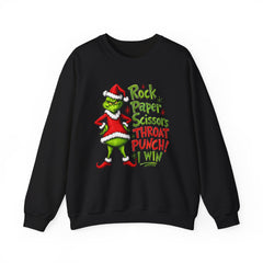 Rock - Paper - Scissors - Throat Punch- Dr. Seuss Grinch Christmas Sweatshirt