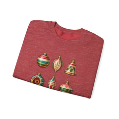 Crewneck Sweatshirt — Vintage Christmas Ornaments Holiday Pullover