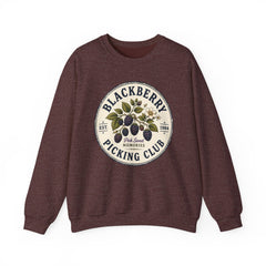 Blackberry Picking Club Crewneck Sweatshirt — Vintage Fruit Patch Design