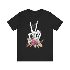 Bone Fingers w Flowers - Halloween T-Shirt