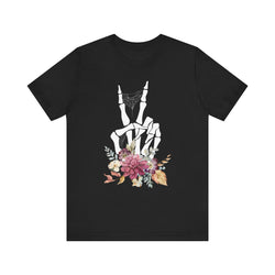 Bone Fingers w Flowers - Halloween T-Shirt