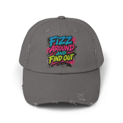 Fizz Around and Find Out Unisex Distressed Cap, Casual Hat, Trendy Headwear, Fizz Jewelry Reveals