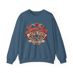 Lovers Lane Auto Club Vintage Racing Graphic Crewneck Sweatshirt- Valentine