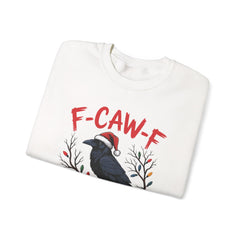 "F-CAW-F" Festive Raven Holiday Christmas Crow Crewneck Gildan Sweatshirt