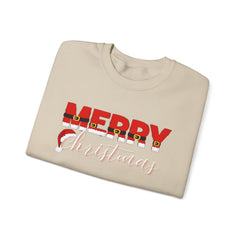 Christmas Crewneck Sweatshirt - Santa's Belt and Hat Design