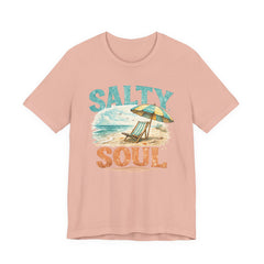 Salty Soul Beach T-Shirt — Vintage Umbrella & Chair Summer Tee