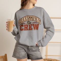 Thanksgiving Crew Sweatshirt - Vintage Turkey Family Holiday Pullover - Fall Apparel