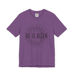 He Is Risen Unisex Short Sleeve Tee - Easter Celebration Shirt