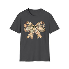 Vintage Newspaper Print Pen & Ink Bow T-Shirt