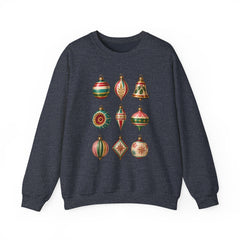 Crewneck Sweatshirt — Vintage Christmas Ornaments Holiday Pullover
