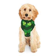 Plaid with Shamrocks Print Dog Hoodie for St. Patrick's Day
