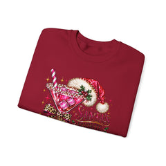 "Santa's Favorite Hot Mess" Sparkle Martini Holiday Christmas Crewneck