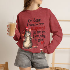 Sarcastic Crewneck Sweatshirt - Don’t Give A Rats Ass