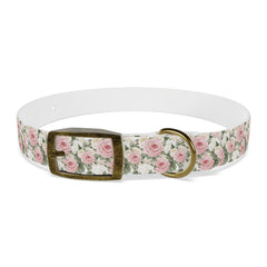 Dog Collar- White and Pink Roses