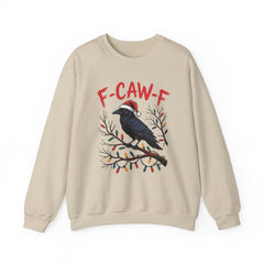 "F-CAW-F" Festive Raven Holiday Christmas Crow Crewneck Gildan Sweatshirt