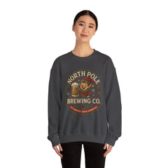 North Pole Brewing Co. Holiday Sweatshirt, Christmas Gift, Unisex Cozy Crewneck, Winter Apparel, Elf Festive Casual Wear