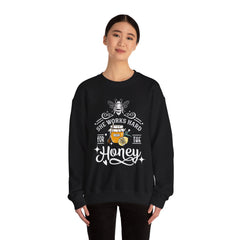 Bee Inspired Crewneck Sweatshirt - Funny Honey Lover Apparel, Hard Working Women