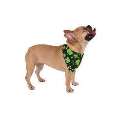 St. Patrick's Day Pet Bandana - Clover Print on Black