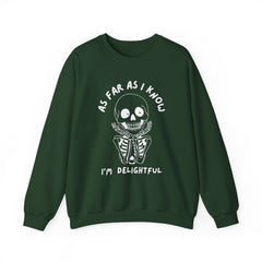 As Far As I Know, I'm Delightful Skeleton Sweatshirt, Crewneck, Halloween Outfit, Casual Wear, Cozy Gift