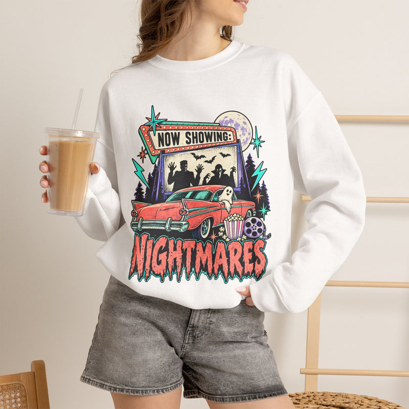 Nightmares Retro Movie Crewneck Sweatshirt- Halloween Vibes