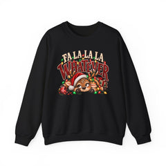 'Fa La La La Whatever' Cute Sleepy Reindeer Christmas Sweatshirt