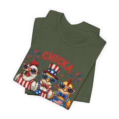 Chicka Boom Boom Patriotic Chickens Tee - 4th of July USA Shirt
