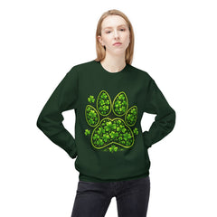 St. Patrick’s Day Shamrock Paw Sweatshirt — Lucky Clover Dog Lover Crewneck