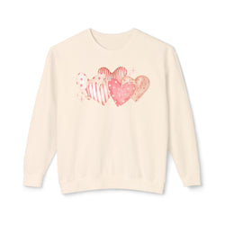 Watercolor Hearts Crewneck Sweatshirt — Valentine's Day Romantic Pullover
