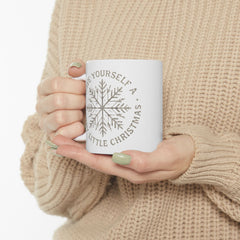 Christmas Snowflake Mug — "Have Yourself a Merry Little Christmas" Ceramic Coffee Cup (11oz/15oz)