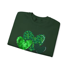 Green Heart Patterns Unisex Heavy Blend Crewneck Sweatshirt | St. Patrick's Day/Christmas