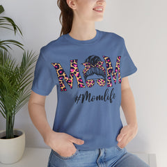 Mom Life Cheeta Print Unisex Jersey Tee - Fun Floral Design for Mothers