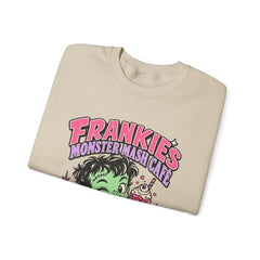 Frankie’s Monstermash Café Sweatshirt — Retro Cute Frankenstein Milkshake Halloween Crewneck