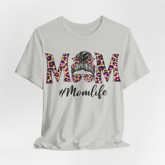Mom Life Cheeta Print Unisex Jersey Tee - Fun Floral Design for Mothers