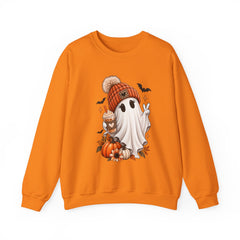 Cozy Pumpkin Ghost Sweatshirt – Cute Halloween Fall Crewneck