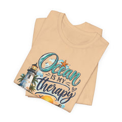 Ocean Is My Therapy T-Shirt — Beach Lighthouse Sunset Tee