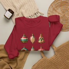 Crewneck Sweatshirt — Vintage Christmas Ornaments Holiday Pullover