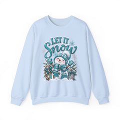 Let It Snow Snowman Crewneck Sweatshirt — Cozy Holiday Winter Pullover