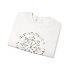 “Have Yourself a Merry Little Christmas” Snowflake Gildan Crewneck Sweatshirt
