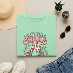 T-Shirt — "Serving Chills" Retro Dessert Graphic Tee (Extra Whipped Cream) - BP - Halloween