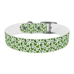 Dog Collar - Green Leprechaun Hats and Green Hearts Design