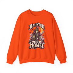 Haunted But Homey Sweatshirt — Cozy Halloween Haunted House Crewneck